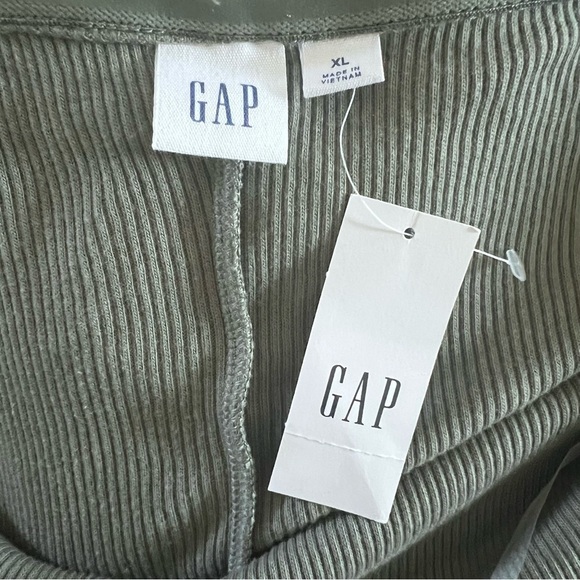 Gap Factory Olive Green Ribbed Halter Midi Stretch Dress |Size XL| NWT - Picture 8 of 10